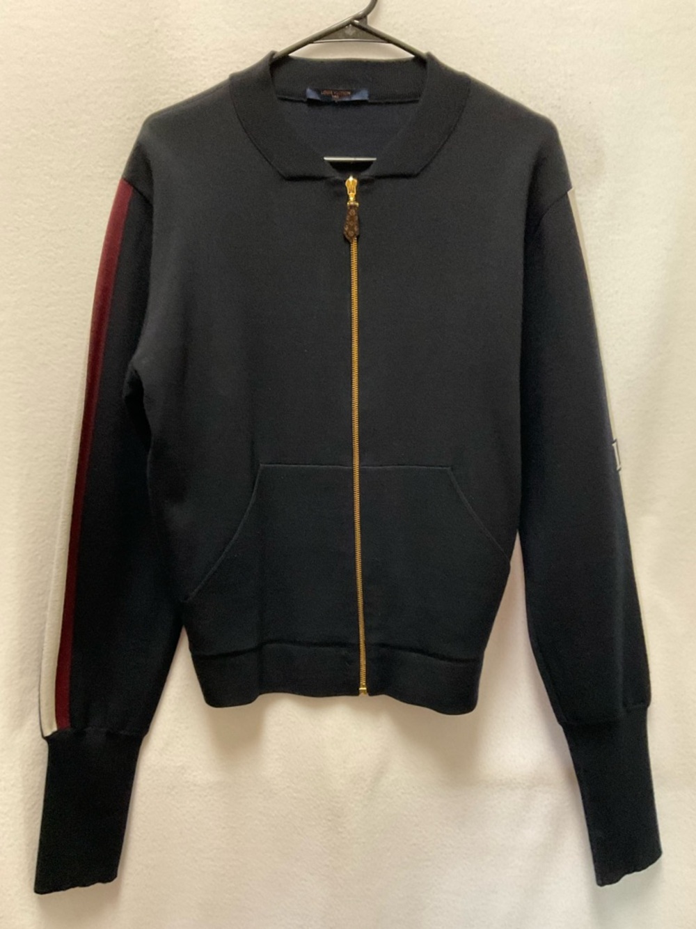 Louis Vuitton Black Sweater Jacket with Gold Zipper